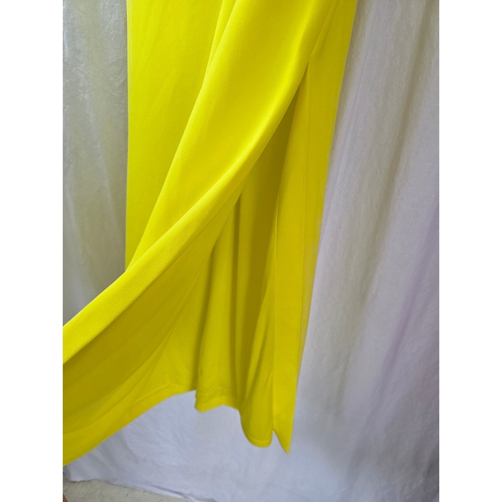 New! Belle Badgley Mischka Yellow Halter Neck Maxi Dress Size 12 Formal gown - Picture 5 of 11
